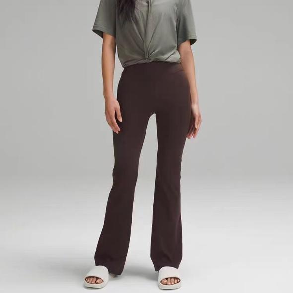 Dark Grey Ribbed Flared Trousers  |  Womens Trousers Clothing Trousers