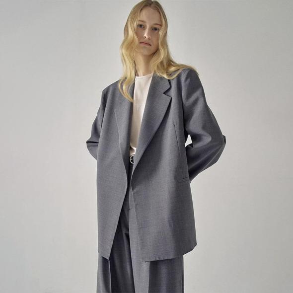 Dark Grey Textured Blazer  |  Womens Blazers Blazers Blazers