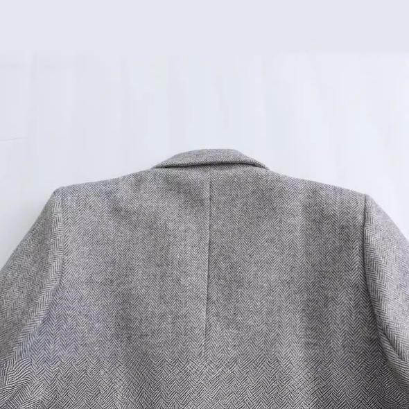 Grey Herringbone Unlined Long Belted Coat  |  Womens Coats & Jackets Clothing Coats & Jackets