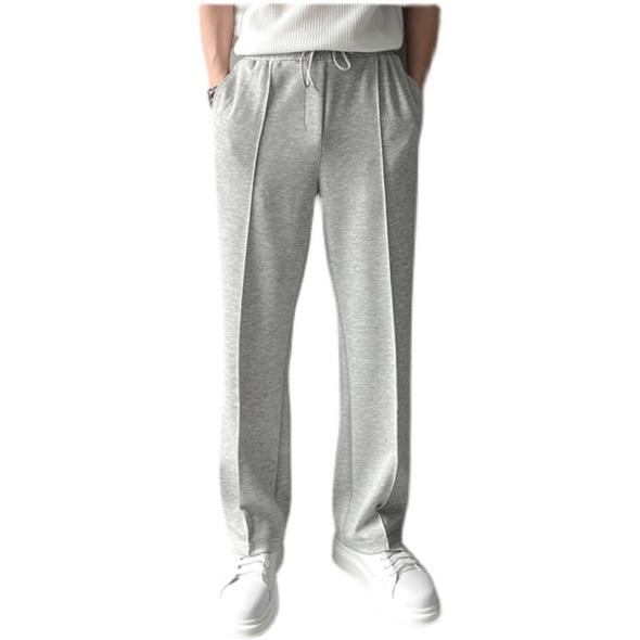 Grey Marl Pintuck Wide Leg Joggers  |  Womens Trousers Clothing Trousers