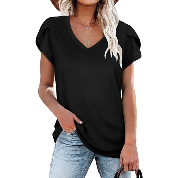 Grey Relaxed V Neck T-Shirt  |  Womens Basics Basics Basics