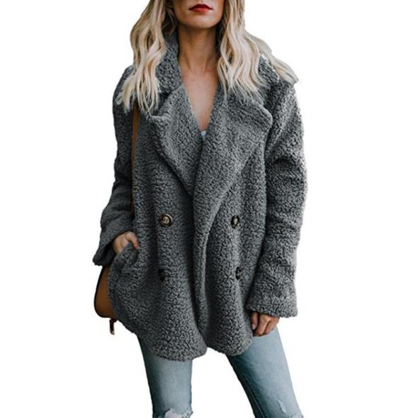 Grey Short Borg Coat  |  Womens Coats & Jackets Clothing Coats & Jackets