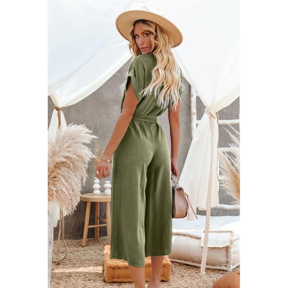 Khaki Cotton Belted Utility Jumpsuit  |  Womens Jumpsuits & Playsuits Clothing Jumpsuits & Playsuits