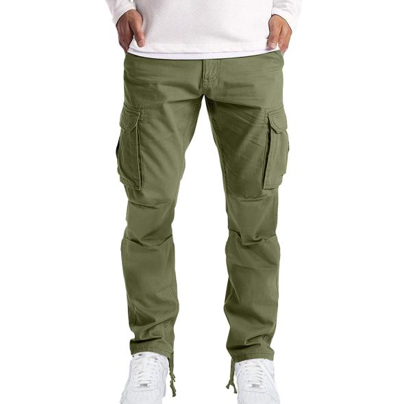 Khaki Cotton Tapered Cargo Trousers  |  Mens Trousers & Chinos Clothing Mens