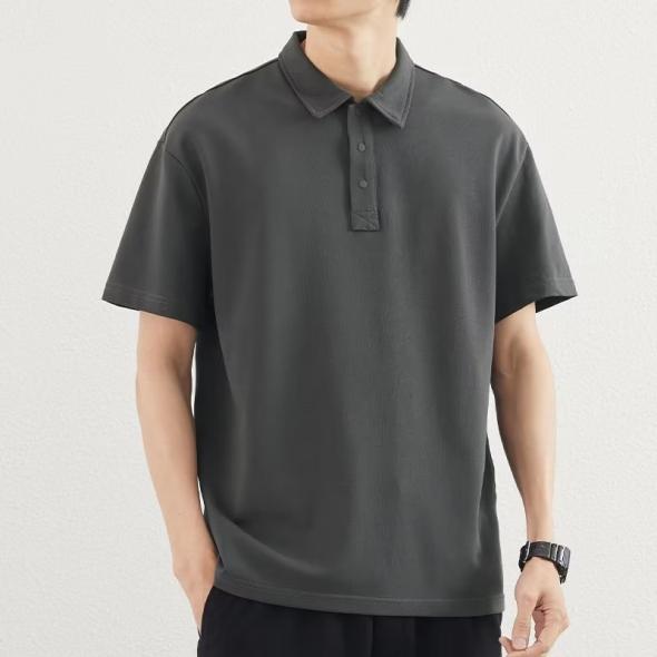 Khaki Piqué Cotton Oversized Polo Shirt  |  Mens T-Shirt & Polos Clothing Mens