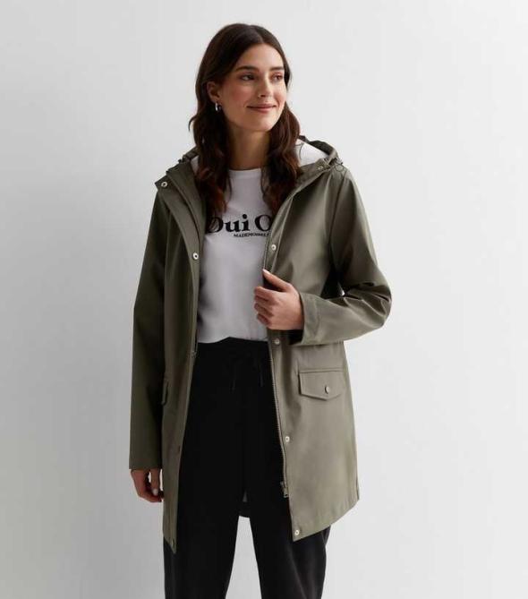 Khaki Unlined Hooded Raincoat  |  Womens Coats & Jackets Clothing Coats & Jackets