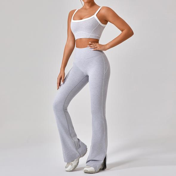 Light Grey Kick Flare Joggers  |  Womens Trousers Clothing Lounge & Sports