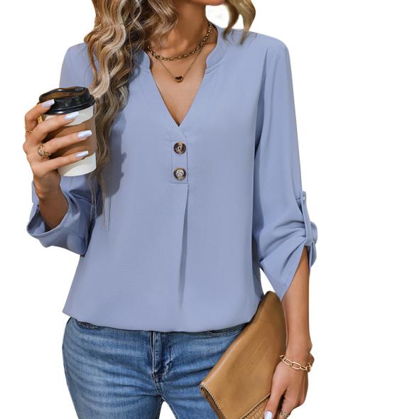 Long Sleeve V Neck Shirt Top  |  Womens Shirts & Blouses Clothing Shirts & Blouses