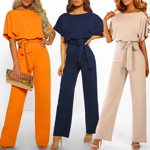 Mela Green Batwing Belted Wide Leg Jumpsuit  |  Womens Jumpsuits & Playsuits Clothing Jumpsuits & Playsuits