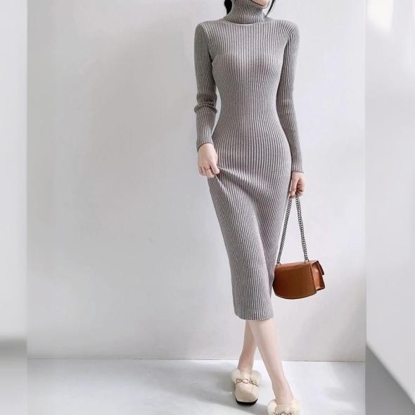 Mink Rib Knit Midi Dress  |  Womens Jumpers & Cardigans Clothing Dresses