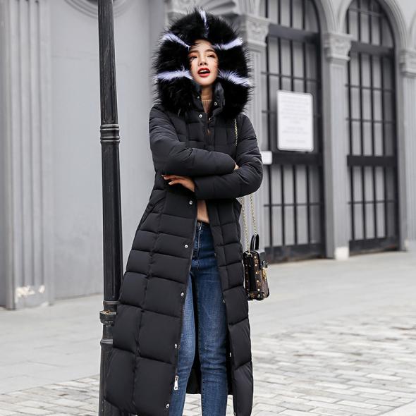 Navy Faux Fur Trim Hood Long Puffer Coat  |  Womens Coats & Jackets Clothing Coats & Jackets