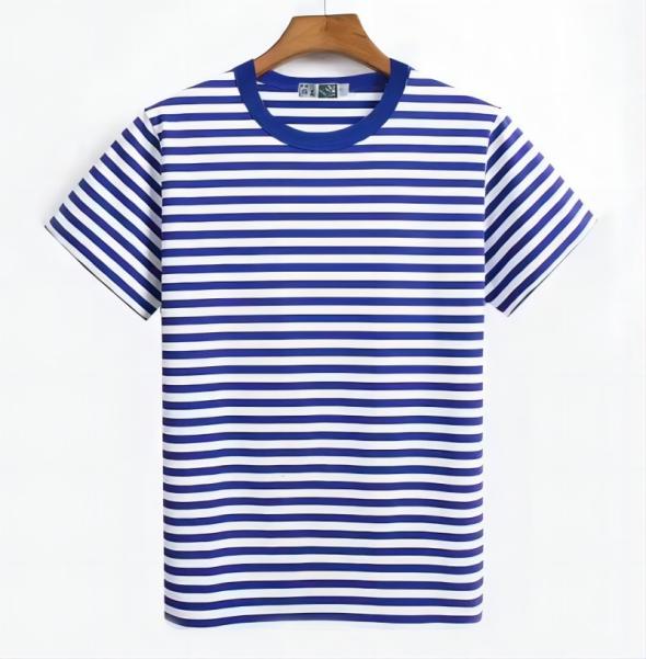 Navy Stripe Crew Neck Cotton T-Shirt  |  Womens Basics Basics Basics