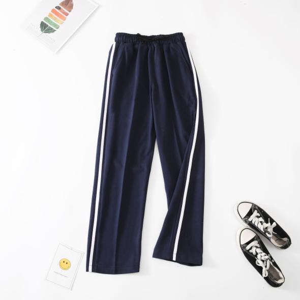 Navy Stripe Wide Leg Tailored Joggers  |  Womens Suits & Tailoring Clothing Suits & Tailoring