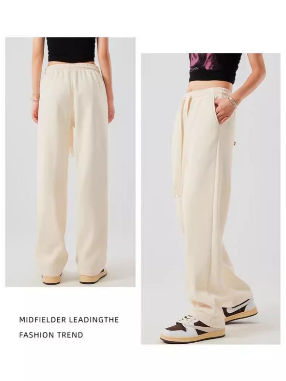 Off White Drawstring Wide Leg Joggers  |  Womens Lounge & Sports Clothing Lounge & Sports