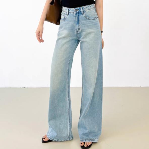 Pale Blue High Waist Adalae Wide Leg Jeans  |  Womens Jeans Clothing Jeans