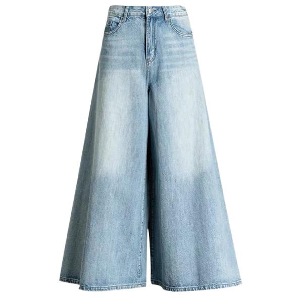 Pale Blue Palazzo Wide Leg Jeans  |  Womens Jeans Clothing Denim