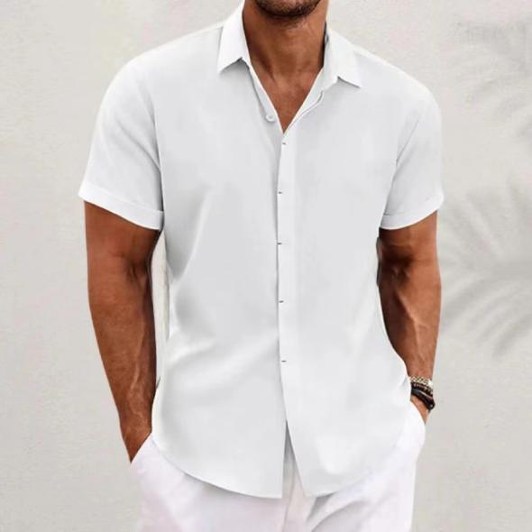 Pale Blue Poplin Short Sleeve Muscle Fit Shirt  |  Mens Muscle Fit Clothing Mens