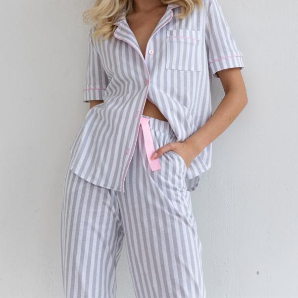 Pink Stripe Short Shirt Pyjama Set  |  Womens Nightwear Clothing Nightwear