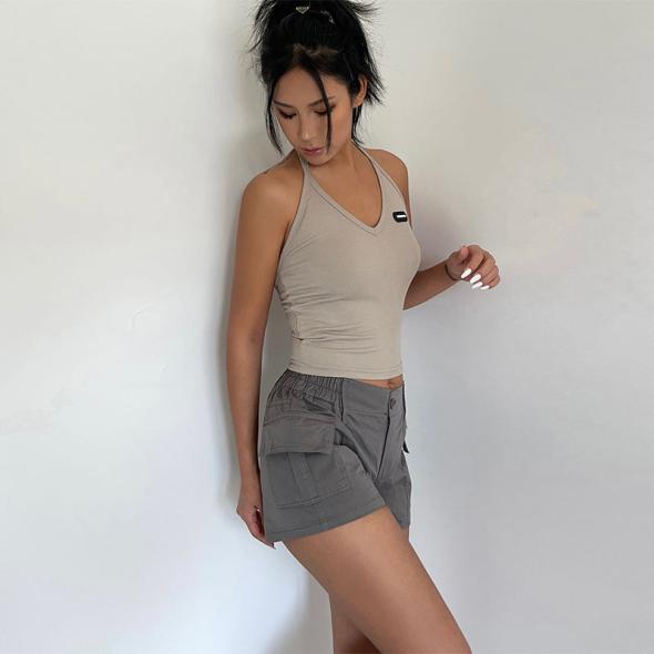 Pink Vanilla Khaki Belted Wrap Skort  |  Womens Shorts Clothing Shorts