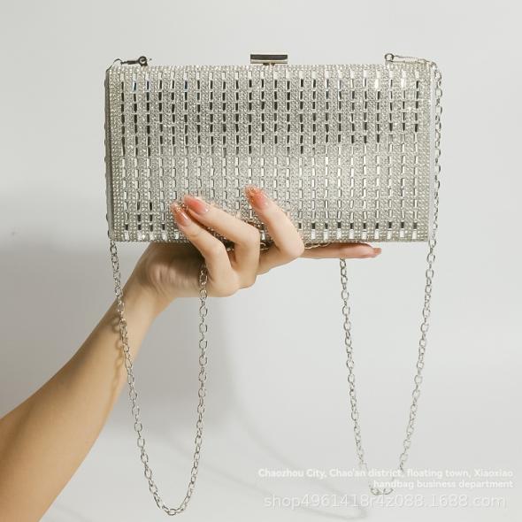 Silver Woven Box Clutch Bag  |  Womens Bags Accessories Bags