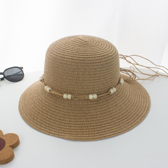 Stone Glitter Straw Shell Trim Fedora Hat  |  Womens Hats Accessories Hats