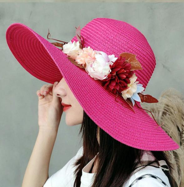 Stone Straw Effect Floral Corsage Fedora Hat  |  Womens Hats Accessories Hats