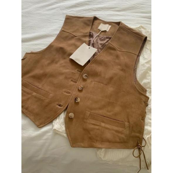 Stone Suedette Waistcoat  |  Womens Suits & Tailoring Clothing Suits & Tailoring