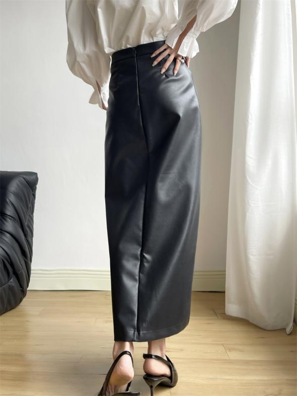 Tall Black Faux Leather Pencil Skirt  |  Womens Skirts Clothing Skirts