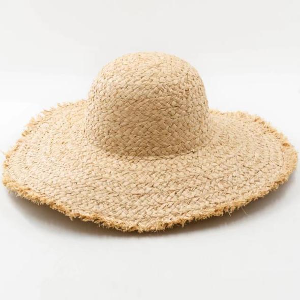 Tan Straw Effect Floppy Hat  |  Womens Hats Accessories Hats