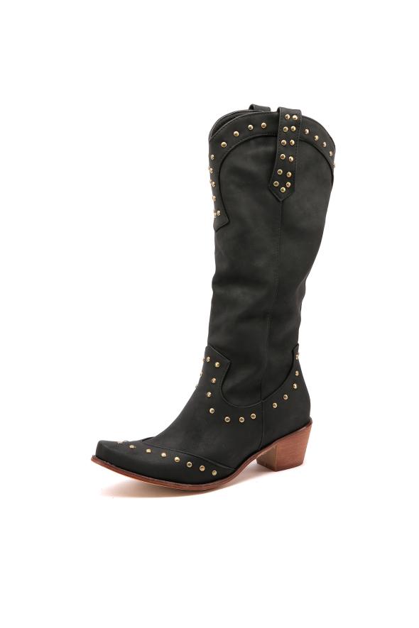 Tan Studded Western Ankle Boots  |  Womens Boots Boots Boots