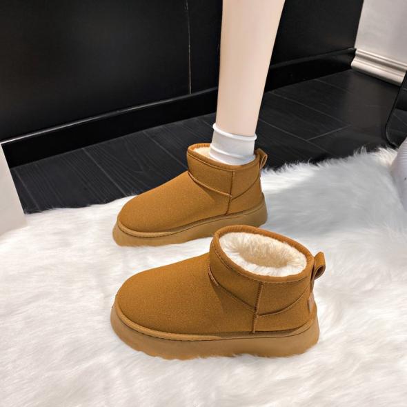 Tan Suedette Faux Fur-Lined Chunky Boots  |  Womens Boots Boots Boots