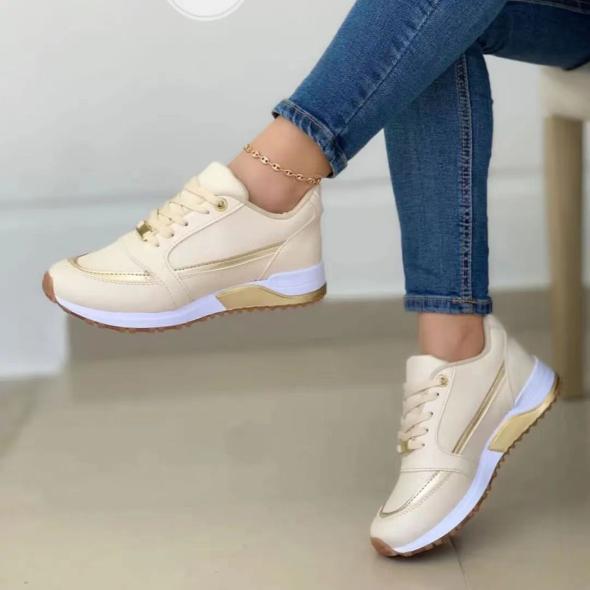 White Leather-Look Contrast Chunky Trainers  |  Womens Trainers Shoes Trainers