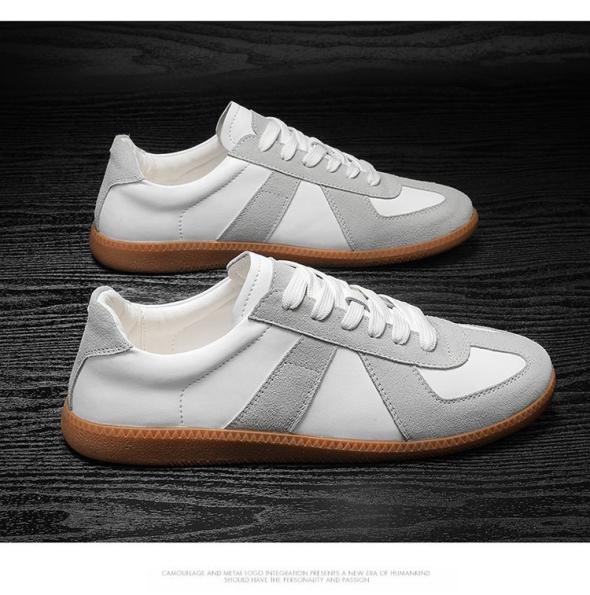 White Leather-Look Gum Sole Trainers  |  Womens Trainers Flats Flats