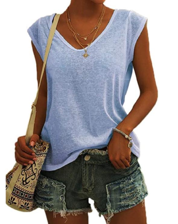 White Relaxed V Neck T-Shirt  |  Womens Basics Basics Basics