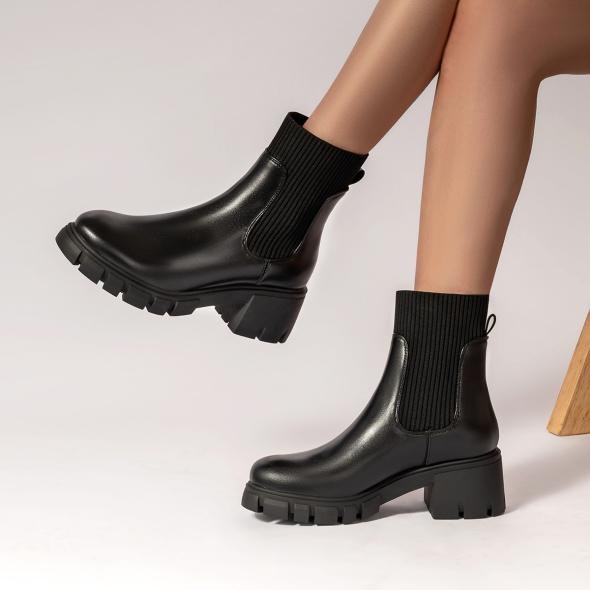 Wide Fit Black Chunky Chelsea Boots  |  Womens Boots Boots Boots