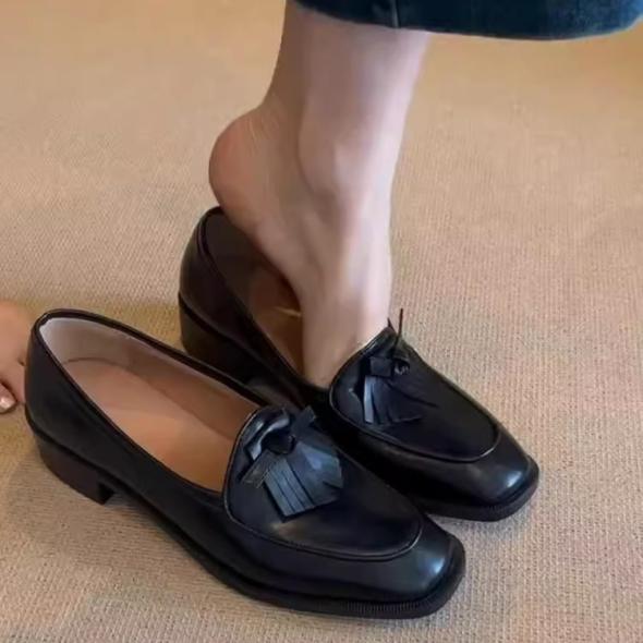 Wide Fit Black Suedette Loafers  |  Womens Loafers Loafers Loafers