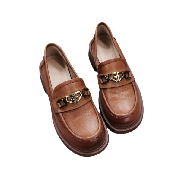 Wide Fit Brown Chain Loafers  |  Womens Loafers Loafers Loafers