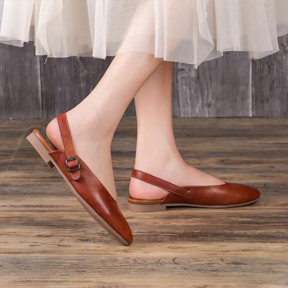 Wide Fit Red Point Toe Slingback Shoes  |  Womens Flats Flats Flats