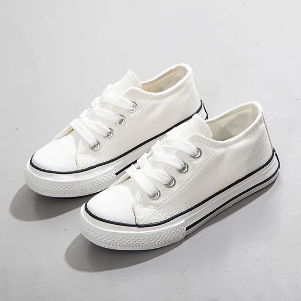 Wide Fit White Canvas Stripe Lace Up Trainers  |  Womens Trainers Shoes Trainers