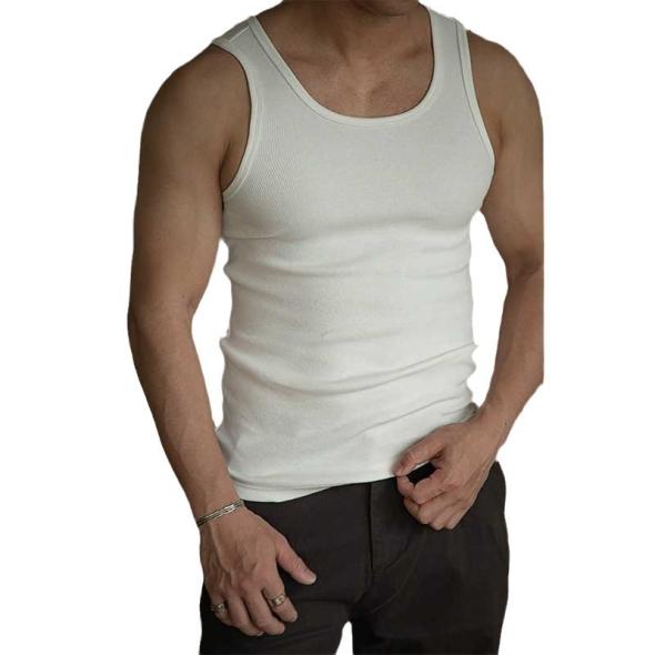 Black Ribbed Jersey Muscle Fit Vest  |  Mens T-Shirt & Polos Basics Basics