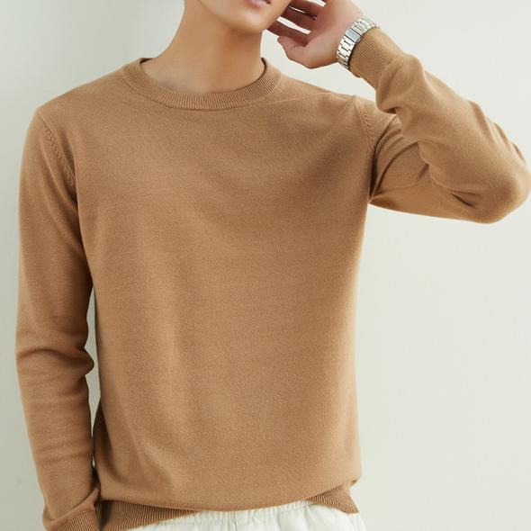 Stone Slim Fine Knit Crew Neck Jumper  |  Mens Jumpers & Cardigans Clothing Jumpers & Cardigans