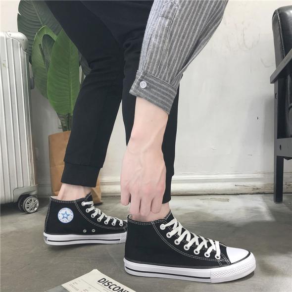 Black Canvas High Top Trainers  |  Womens Trainers Shoes Trainers