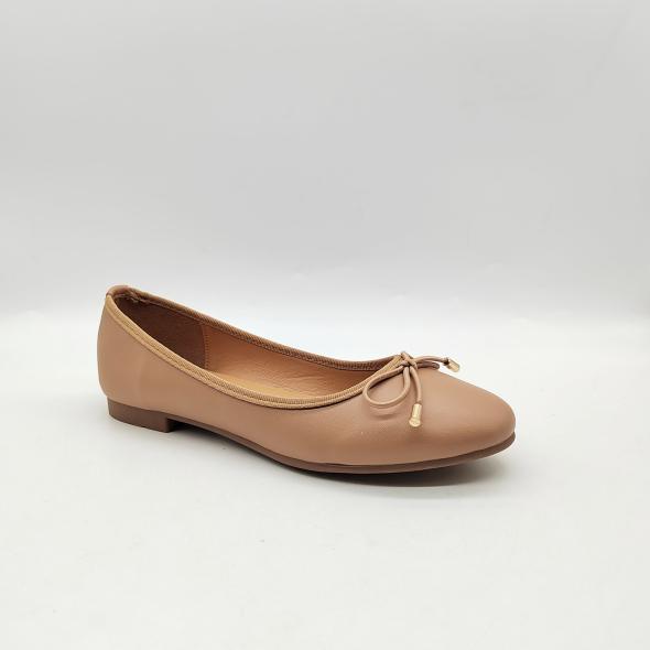 Rust Leather-Look Ballerina Pumps  |  Womens Ballet Pumps Ballet Pumps Ballet Pumps