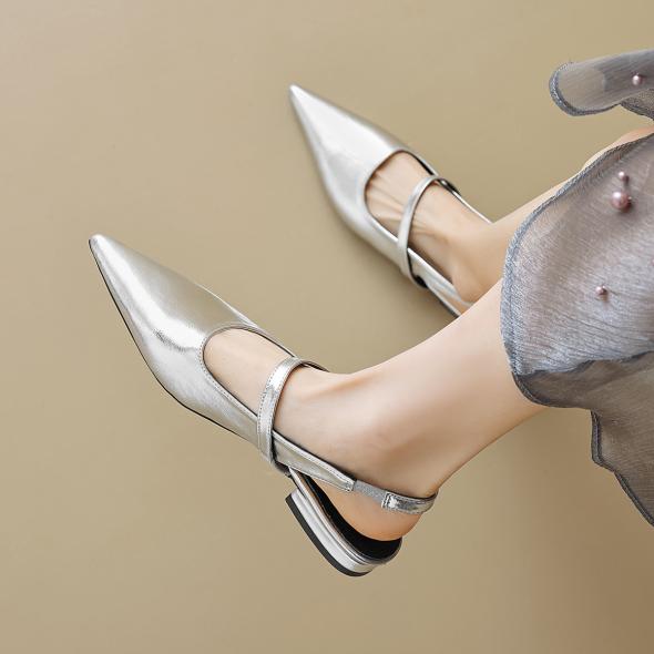 Silver Slingback Stiletto Heel Court Shoes  |  Womens Heels Heels Heels