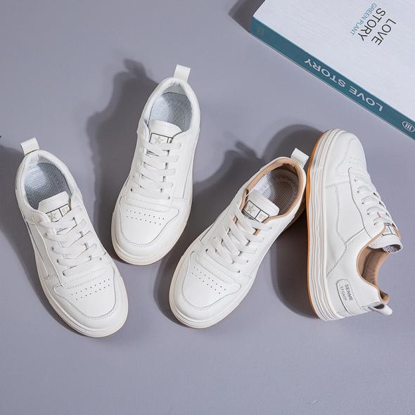 White Lace Up Chunky Trainers  |  Womens Flats Flats Flats